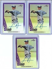 2019 Leaf Metal LOGAN DAVIDSON Throwback Purple Prismatic Auto RC/25 A's 1st Rnd