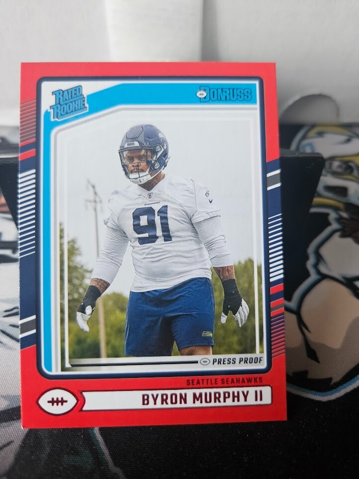 2024 Panini Donruss - Rated Rookie Press Proof Red SP #321 Byron Murphy II (RC)