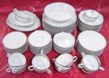 Fukagawa Arita 900P, White DINNERWARE with Silver Trim, PER PIECE - Your Choice!