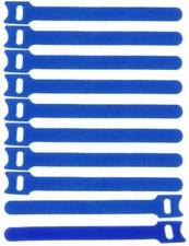 10 x Cable Hook and Loop 150mm x 22mm Blue Cable Hook and Loop Cable Ties Hook and Loop Ties VT
