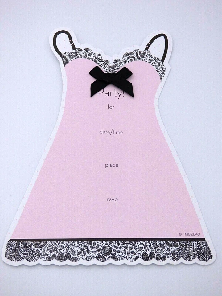 Lencería Ducha Novia Despedida de Soltera Invitaciones Niñas Noche 7 Tarjetas Rosa Foto 3 de 4