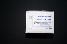1/2 Oz Shallow Round Metal Tin Containers Cans With White Label,BOX OF 72