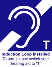 Hearing Aid Loop T Induction Loop Telecoil T-Coil Sign Gloss Sticker 125x 160mm*