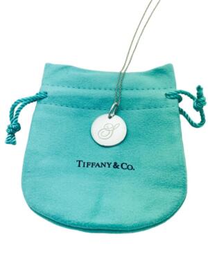 Tiffany Sterling Silver Notes Alphabet Letter S Large Disc