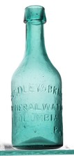 Pontiled Soda Water Bottle, Embossed: Smedley & Brand Mineral Water / Columbia