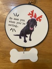 Black Labrador Dog Pet  Humorous Christmas Tree Ornament EUC