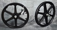 PRO 20" BICYCLE GT STYLE MAG WHEELS 6 SPOKE bLACK FOR BMX BICYCLES NO COG 