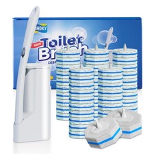 Disposable Toilet Brush Cleaning System with 5.9 x 3.5x 15.7 Inches , White
