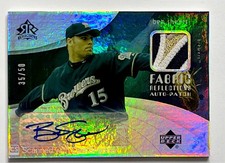 2005 Upper Deck Reflections Fabric /50 Ben Sheets #FRP-BS Patch Auto