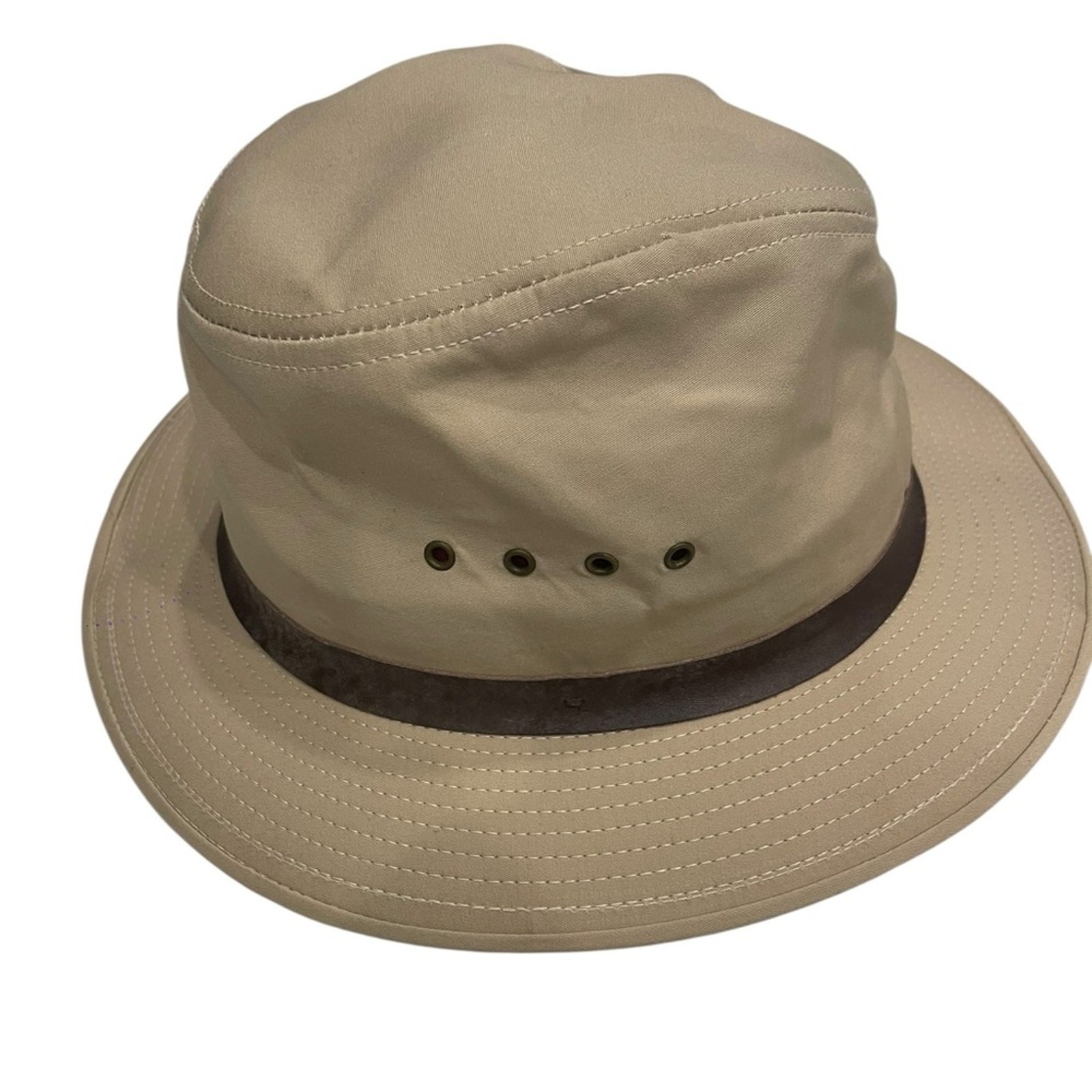 Filson Tin Cloth Packer Hat Leather Hunting SZ L Vin… - Gem
