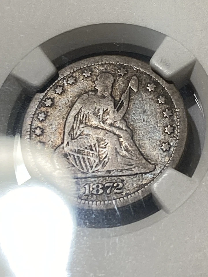 1872 Seated Liberty Quarter NGC VG10 Choice Original Surfaces  - Image 4 of 4