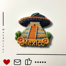 Calamita frigorifero resina souvenir turistico 3D piramide Maya Messico artigianato