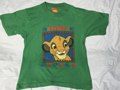 Simba The Lion King Disney Kids Shirt (14/16) Green VINTAGE Minimal Cracking