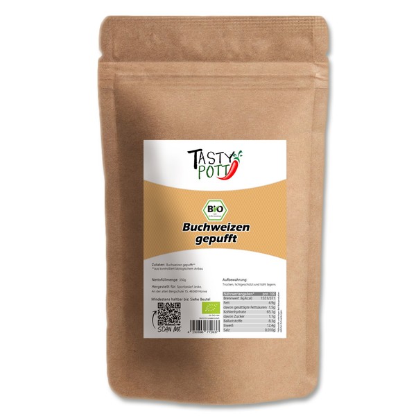 Tasty Pott Bio Buchweizen Gepufft 350G KöRner Getreide MüSli Porridge-image
