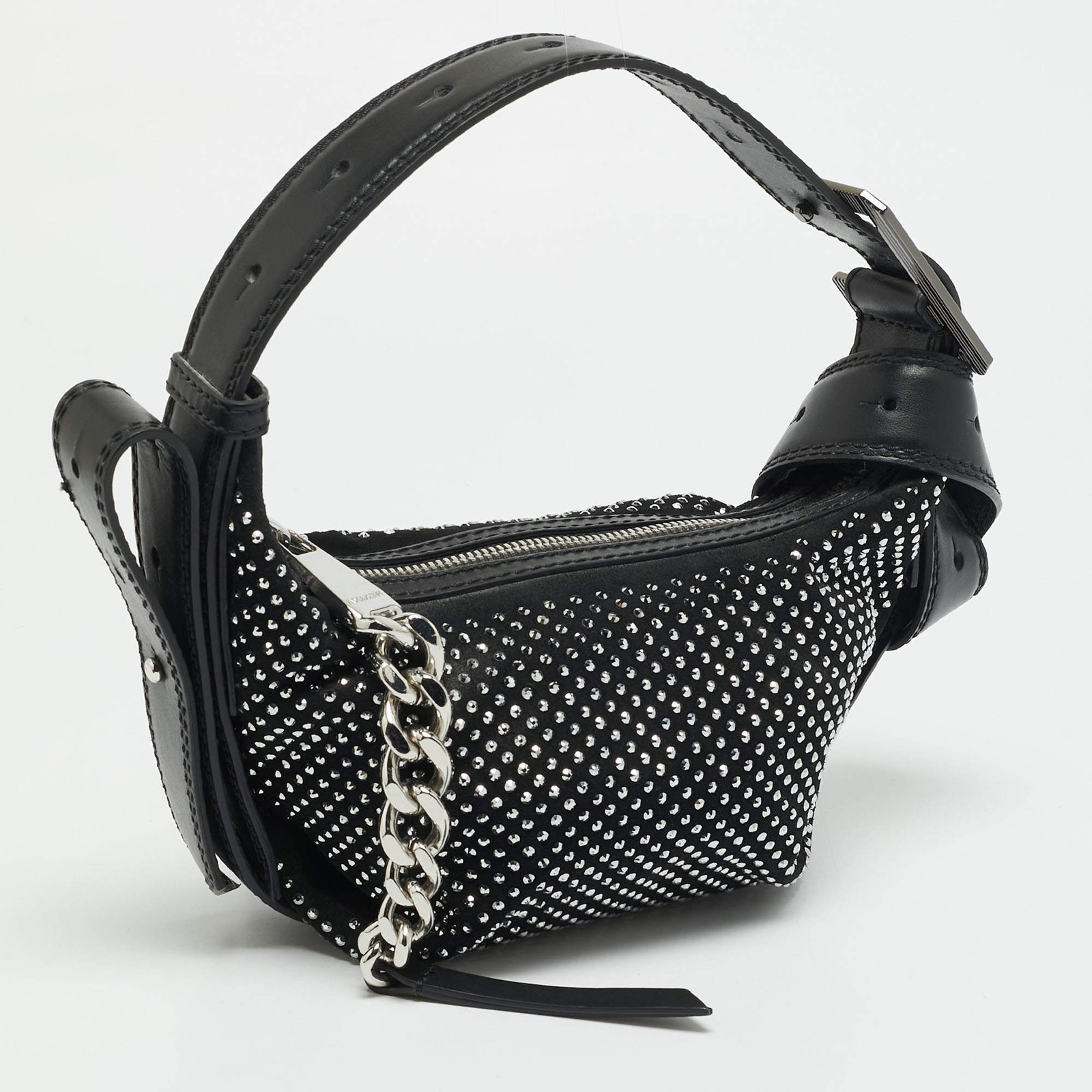 Zadig Voltaire Le Cecilia Strass XS Black Suede Bag image 3