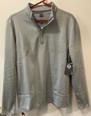 Flag & Anthem Men's Light Gray 1/4 Zip Up Men's Sweater Size Medium MadeFlex