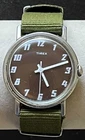 Vintage Timex Mercury Men’s Watch Chocolate Brown Dial White Hands Works