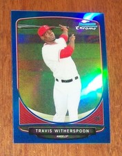 2013 Bowman Chrome Angels Travis Witherspoon Blue Prizm Refractor Mini Card