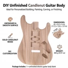 Unfinished Candlenut Wood Electric Guitar Body DIY Blank Guitar Part for Luthier