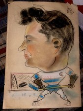 1954 TOM CAMPBELL TEAM CANADA ARTWORK TORONTO LYNDHURST MOTORS WORLD HOCKEY NHL