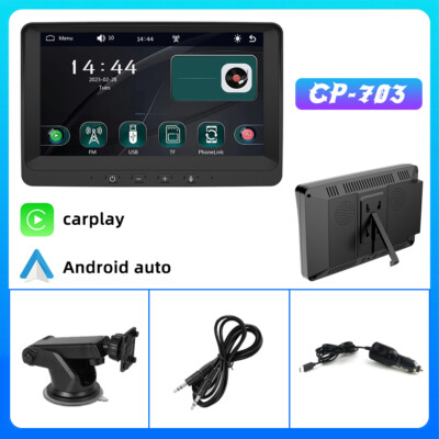 7'' Portable Wireless Apple CarPlay Android Auto Touch Screen Car Stereo Radio BT