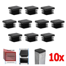 10PCS 1" Inch Square Plastic End Cap Tubing Hole Plug 1x1 Tips Feet Tube Inserts