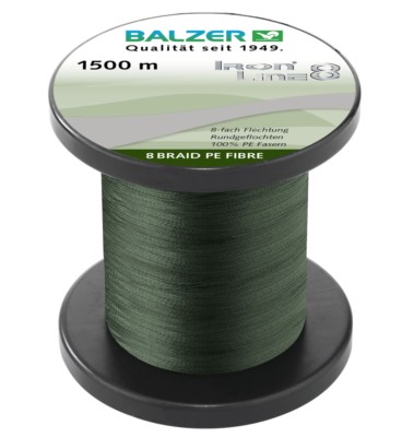 Balzer Iron Line 8 grün 0,24mm - 1500m Großspule geflochtene Schnur