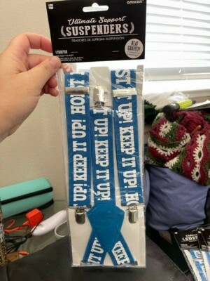 Ultimate Support Blue Suspenders - 1 Pair - Hoist It Up - Party - Amscan New!!!