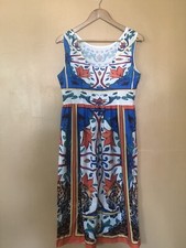 Women Medium Dress A-Line V Neck Scoop Neck Multicolor Mid Length Sleeveless