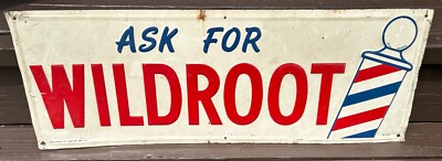Antique WiLDROOT Barber Shop Sign