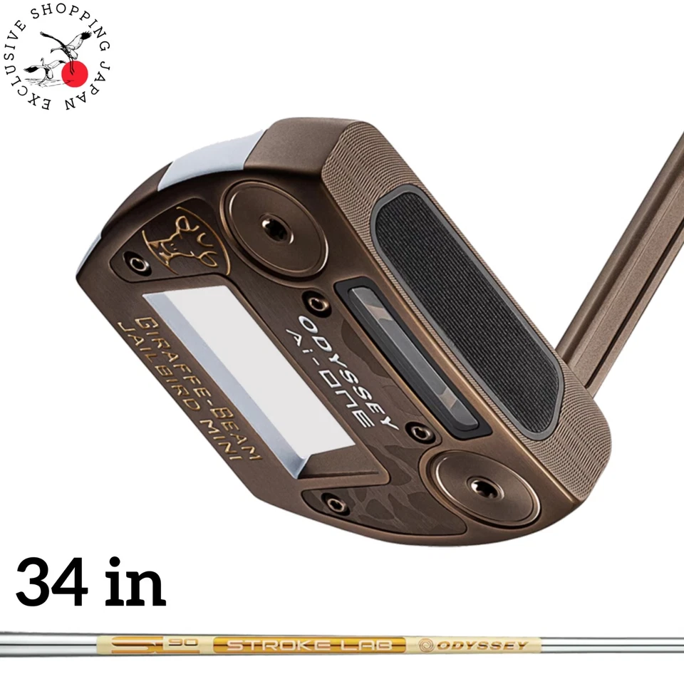 Odyssey Ai-ONE GIRAFFE-BEAM JAILBIRD MINI Putter 34 in STROKE LAB 90 Stahlschaft