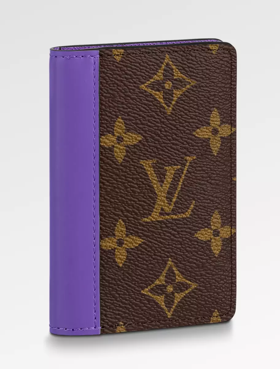 Louis Vuitton Brown Purple Monogram Macassar Canvas Logo Pocket