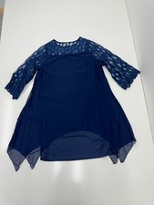 Shein Navy Blue Lace Neck 3/4 Sleeve Dress Womens Size XL