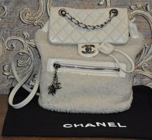 chanel shearling backpack