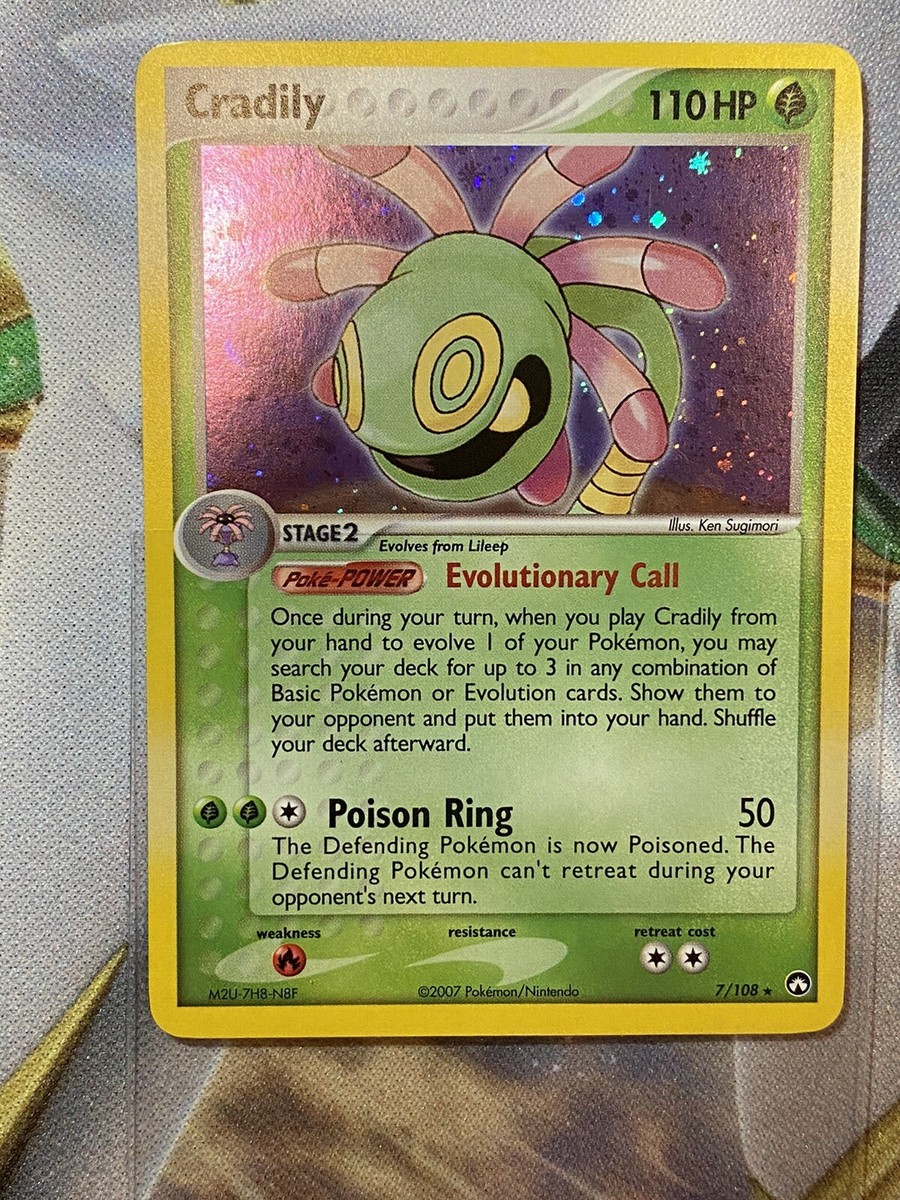pokemon cradily card 006/142 – Stellar Crown Lot – 3 Card Set : Toys & Games Grass Ability Swaying Strangle Your opponents Pokémon that are affected by Special Conditions cant retreat Steven's shining cradily Gym Heroes