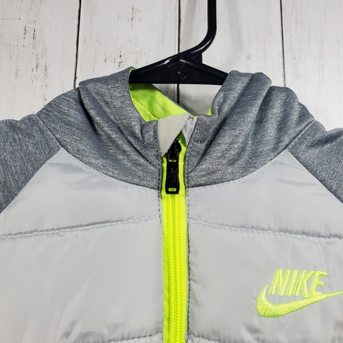 Nike Youth Boys Full Zip Hoodie Winter Jacket Lightweight Sleeves 5-6 Yrs Sz 6 M - Picture 4 of 13