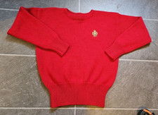 VTG 80'S 90'S POLO RALPH LAUREN RED CREST CROWN CHUNKY WOOL SWEATER SZ XL