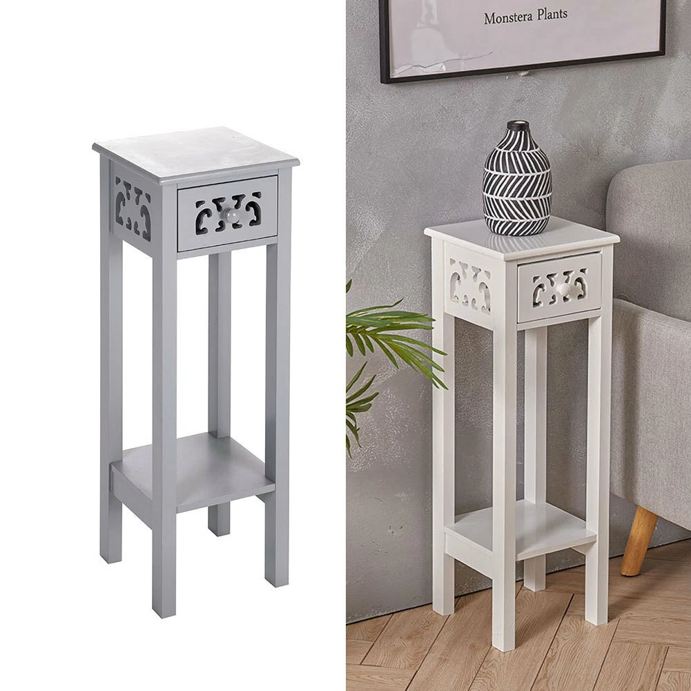 Hallway Slim Tall Bedside Telephone Table Drawer Plant Stand End Side Table Desk