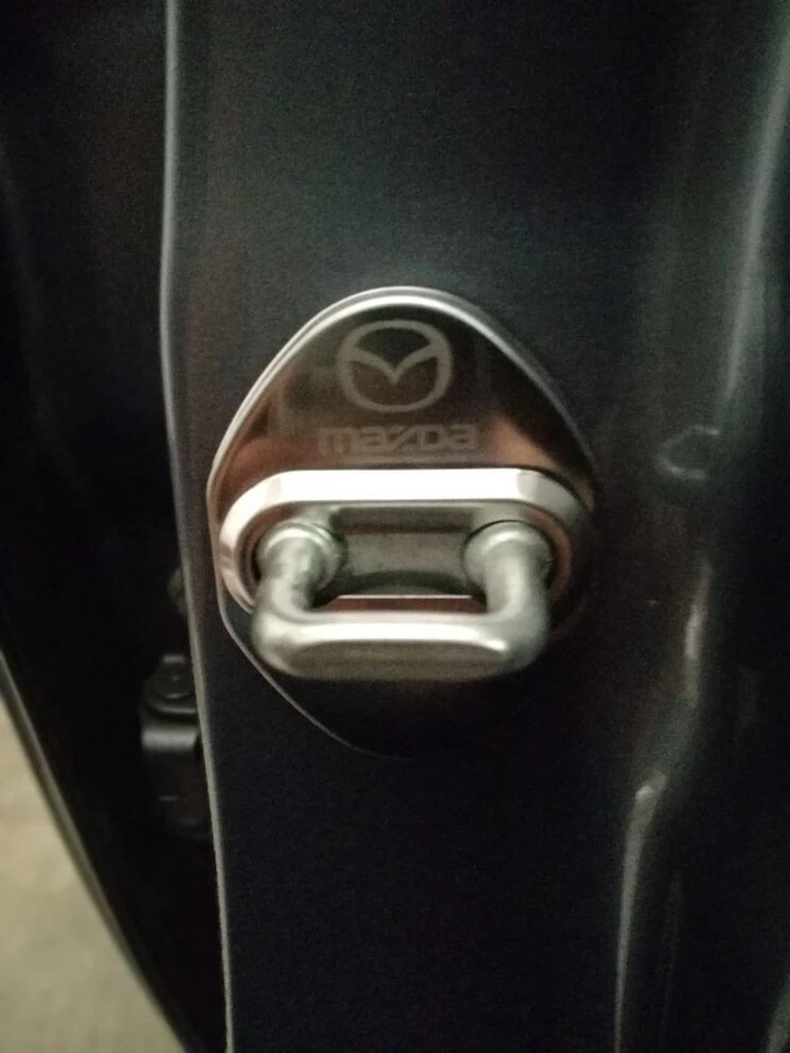 4X Cubierta de puerta de acero inoxidable gris para Mazda 2/3/5/6/8 Foto 3 de 4