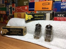 2x Sylvania 5751 GB USA 3Mica GoldGrid GoldPin ~ HolyGrail ECC83 12AX7 Upgrade