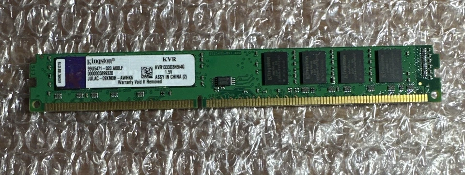 Kingston KVR1333d3n9/4g Memoria RAM da 4 GB, 1333 MHz, DDR3, Non-ECC CL9 DIMM
