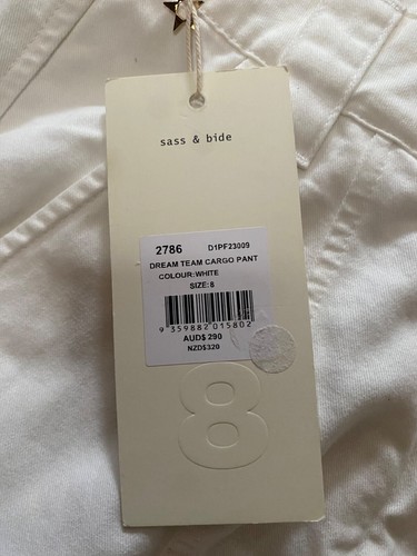 SASS & BIDE OFF WHITE DREAM TEAM CARGO PANTS SZ 8 BNWT RRP $298 - Picture 4 of 8