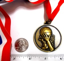 Sale BASKETBALL 1 Quality Medal Home Award s Gold, w/Neck Ribbon NOS  824 