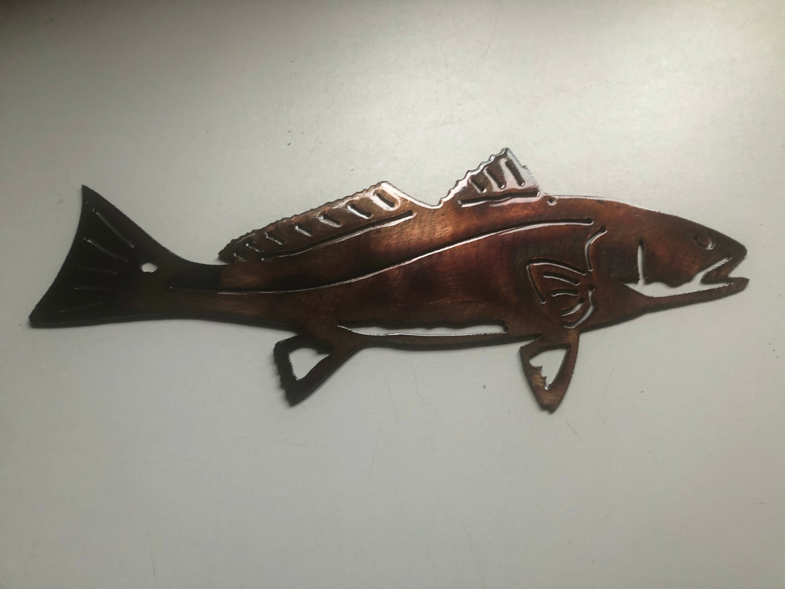 Red Fish - Metal Wall Art - Copper 20" wide