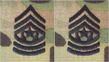 US Army OCP MultiCam Command Sergeant Major Rank Sew-On Patches - Pair