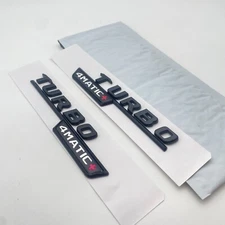 2X TURBO 4MATIC+ Plus For AMG Fender Emblem Badge Gloss Chrome E53 GLE53 GT53