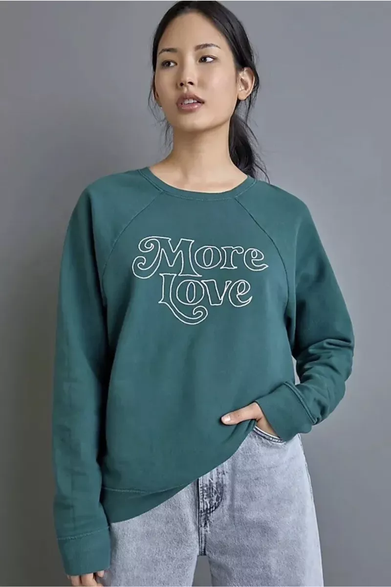 Anthropologie Back When More Love Graphic Sweatshirt Size XS eBay