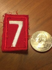Cub Scout BSA Pack Number 7 Uniform Embroidered Sleeve Patch Red White MR FS