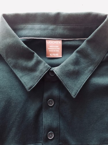 men's Jockey long sleeve polo shirt green XL cotton polyester blend nwts - Picture 3 of 3