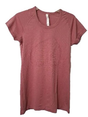 CRZ YOGA Shirt Women's Size MEDIUM Short Sleeve Mauve Knot Workout Shirt 